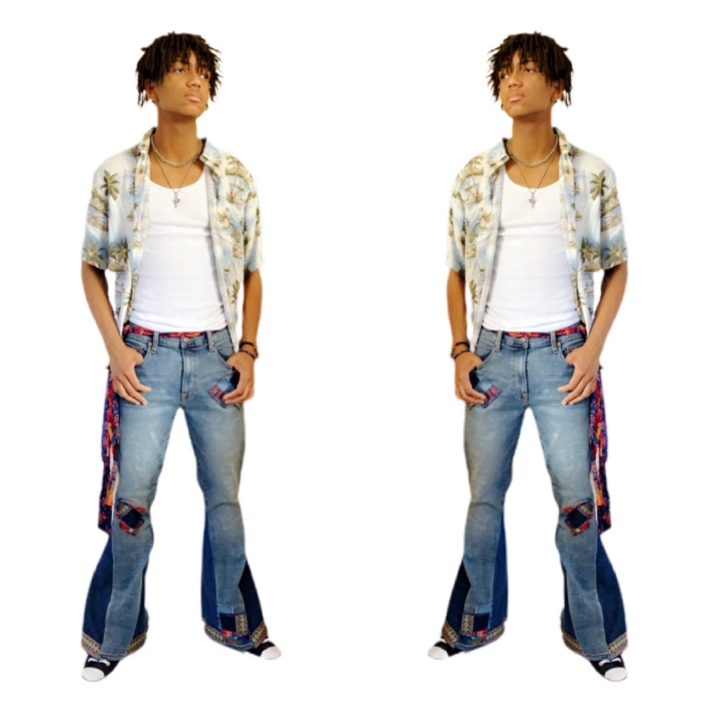 Handmade Bell Bottom UPCYCLED Jeans